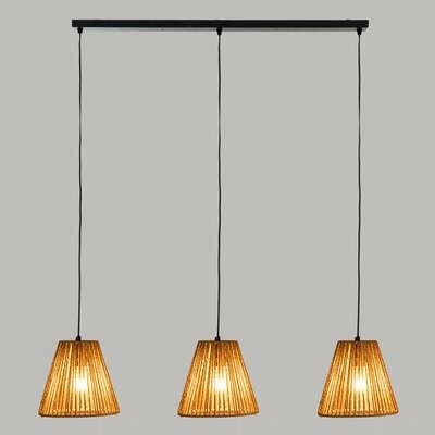 Lampa wisząca potrójna Giada boho naturalna do salonu i jadalni Atmosphera 77 cm