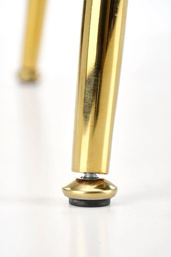 Krzesło tapicerowane welurowe Rebbeca Intesi beżowe z podłokietnikami glamour do jadalni