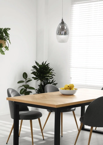 Lampa wisząca Celia 16 srebrna szklana do salonu i jadalni regulowana nad stół