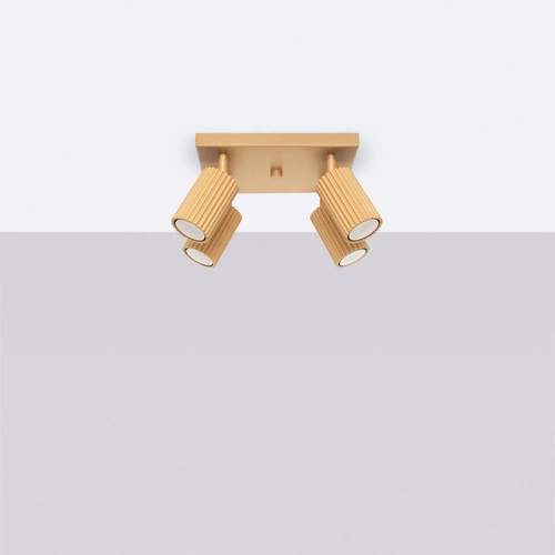 Plafon sufitowy glamour KARBON 4 złoty z ruchomym kloszem do salonu i sypialni SOLLUX