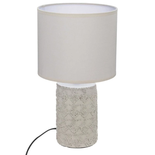 Lampka nocna Melo ceramiczna beżowa z abażurem do sypialni nowoczesna Atmosphera 33 cm