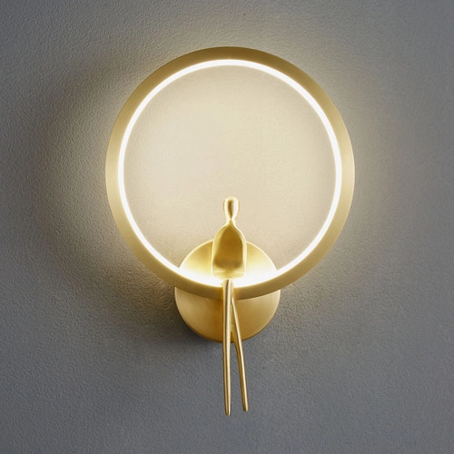 Kinkiet ścienny LED glamour AMICI RING Step into Design złoty 27 cm do salonu