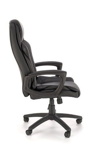 Fotel biurowy ergonomiczny Torinio Intesi czarny skórzany obrotowy z podłokietnikami TILT