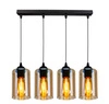 Lampa wisząca Bistro czarny 4x40W E27  klosz brązowy