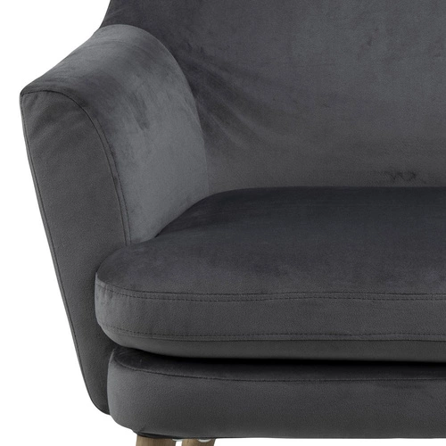 Fotel kubełkowy Chisa VIC welur szary ciemny do salonu nowoczesny Actona wygodny wypoczynkowy