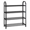 Czarny regał na buty 4 półki 5five simply smart loftowy, kompaktowy do przedpokoju