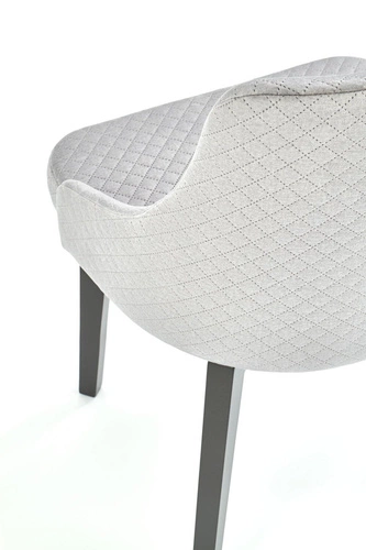 Krzesło tapicerowane welurowe Albe Intesi szare z podłokietnikami do jadalni i salonu