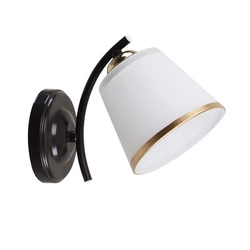 Kinkiet ścienny Greco klasyczny czarno-złoty ze szklanym kloszem do salonu i sypialni 21 cm