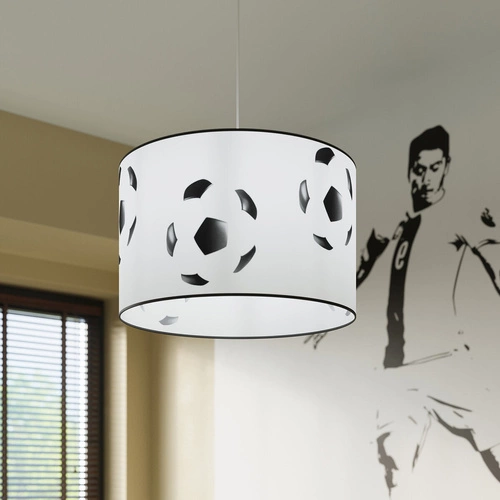 Lampa wisząca FOOTBALL A 40 nowoczesna do pokoju dziecka biało-czarna motyw piłki nożnej