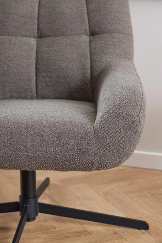 Fotel kubełkowy Paris obrotowy do salonu welurowy brązowy nowoczesny z podłokietnikami Actona