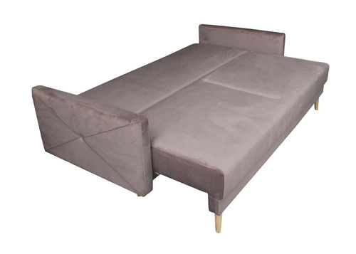 Sofa rozkładana z funkcją spania Saxo różowa do salonu skandynawska z pojemnikiem Intesi