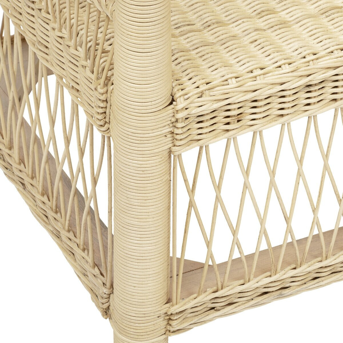 Fotel rattanowy Malevio Atmosphera do salonu boho skandynawski z podłokietnikami naturalny