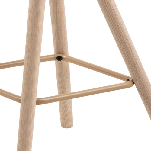 Hoker Oslo szary z oparciem do kuchni, drewniany na dębowych nogach, nowoczesny Actona