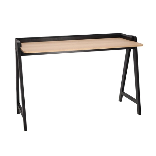 Biurko do pracy Malmo nowoczesne szerokie skandynawskie naturalne czarne Intesi 123 cm