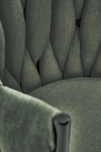 Krzesło tapicerowane Wendy oliwkowe do jadalni nowoczesne z czarnymi nogami Intesi