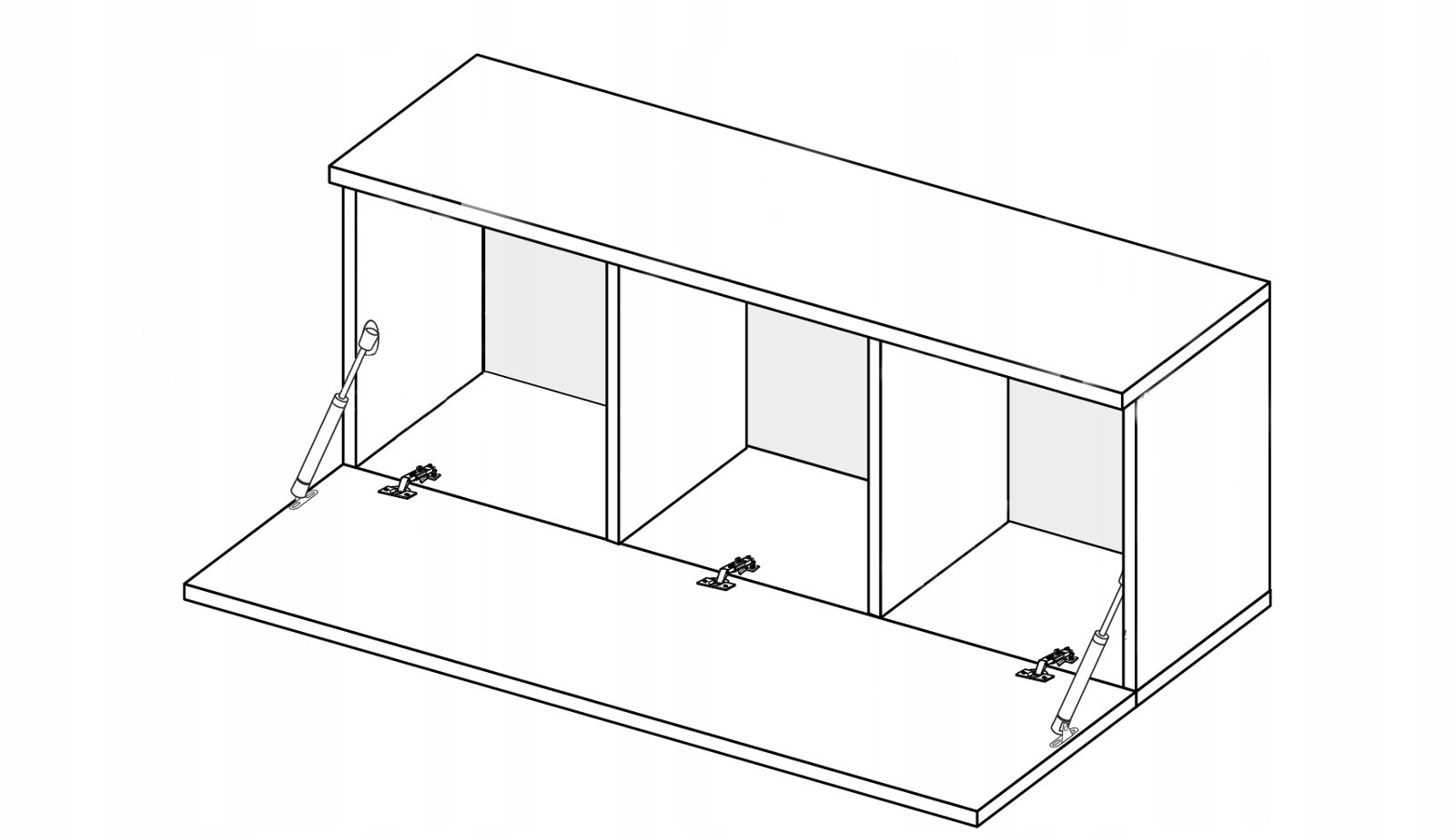 Szafka RTV wisząca Box 175 cm biała połysk nowoczesna do salonu Intesi