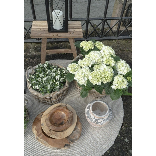 Dywan okrągły beżowy Menorca 120 cm nowoczesny do salonu i na taras zewnętrzny