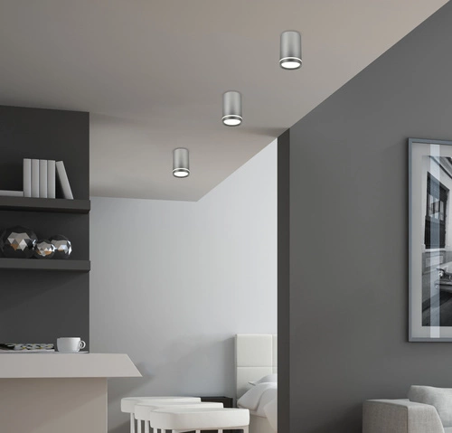 Lampa sufitowa Tuba srebrna matowa nowoczesna do kuchni i salonu CANDELLUX 6,8 cm