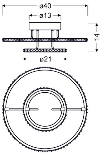 Plafon LED okrągły Adel 40 chrom nowoczesny do salonu i jadalni CANDELLUX LIGHTING