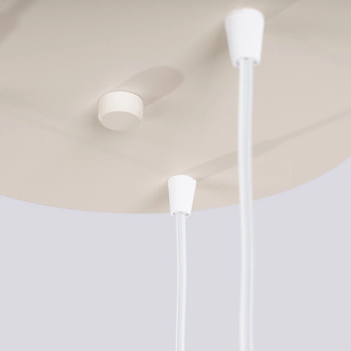 Lampa wisząca HALO 3P beżowa nowoczesna szklana kula do salonu i kuchni SOLLUX