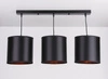 Lampa wisząca Candida czarny 3x40W E27  abażur czarny