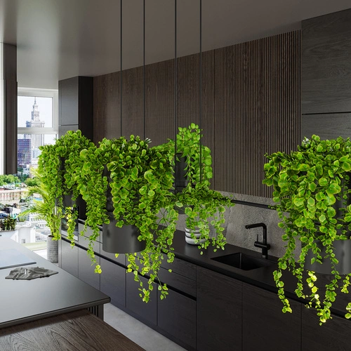 Lampa wisząca KUKKIA czarna 4-punktowa nowoczesna do salonu i jadalni nad stół