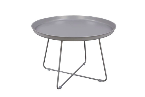 Stolik kawowy ROD XL okrągły metalowy szary nowoczesny skandynawski do salonu 63 cm NORDIFRA