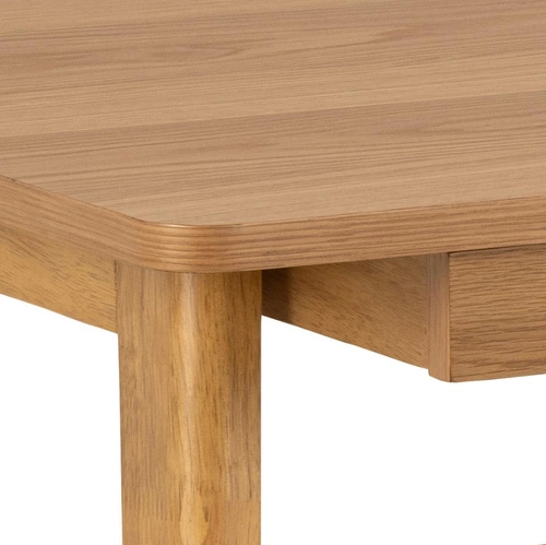 Biurko Barnett skandynawskie drewniane z szufladą do pracy i nauki nowoczesny dąb 120x60 cm