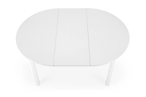 Okrągły stół rozkładany Nigo biały 102-142 cm nowoczesny do jadalni i kuchni Intesi