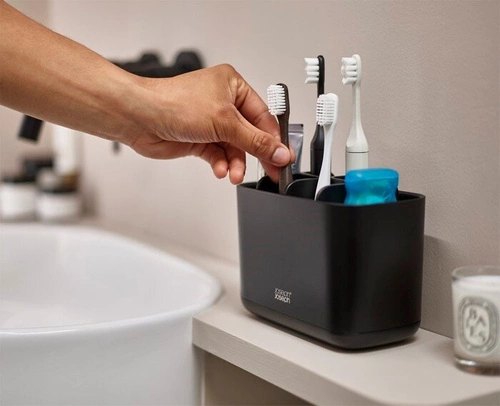 Joseph Joseph EasyStore czarny organizer na szczoteczki do zębów do łazienki, duży, nowoczesny