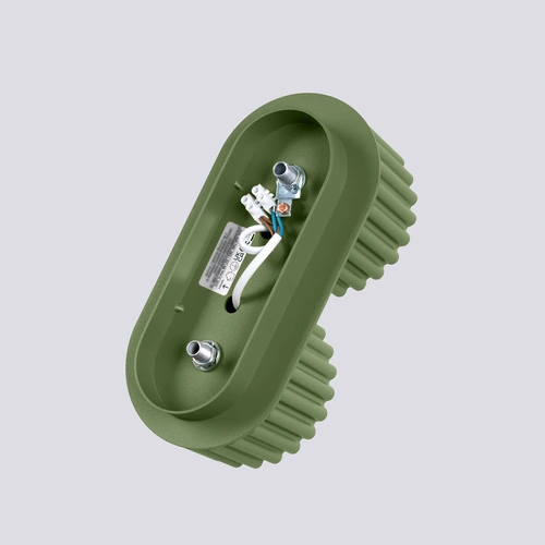 Plafon nowoczesny AURA 2 zielony oliwkowy okrągły do salonu lub kuchni aluminium