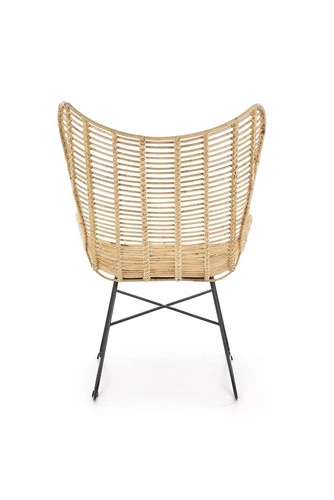 Fotel rattanowy Ikar ogrodowy nowoczesny do salonu i na taras boho naturalny Intesi