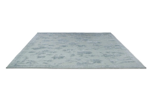 Dywan do salonu Rye Sage 250x350cm klasyczny ręcznie tkany łatwoczyszczący kwiatowy niebieski