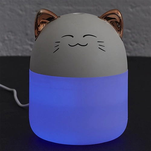 Nawilżacz powietrza Intesi Kot LED biały nowoczesny do pokoju dziecięcego i salonu
