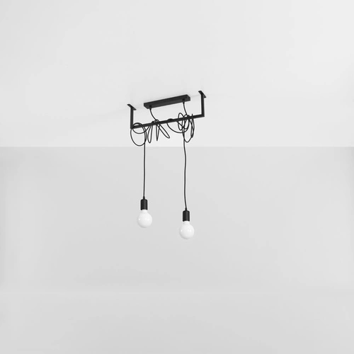 Nowoczesna czarna lampa sufitowa SALAMANCA 2 loftowa nad stół do jadalni i salonu