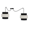 Lampa wisząca Benta p czarny 2x40W E27  abażur czarny+kremowy