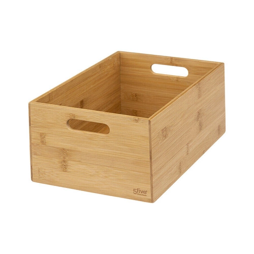 Zestaw 3 skrzynek bambusowych z uchwytami