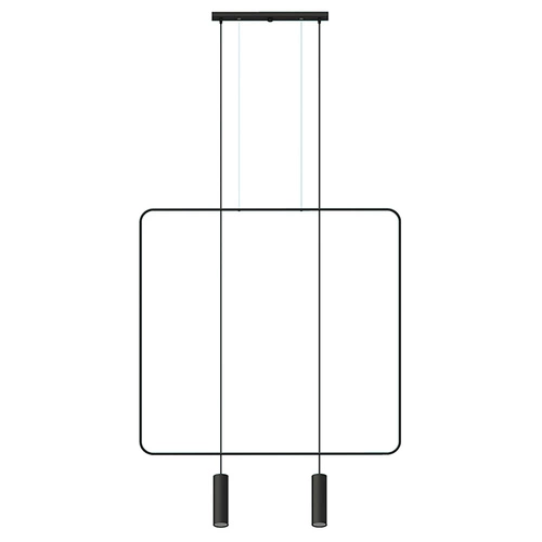 Nowoczesna lampa wisząca Rana 2 czarna do salonu i nad stół, metalowa, Thoro