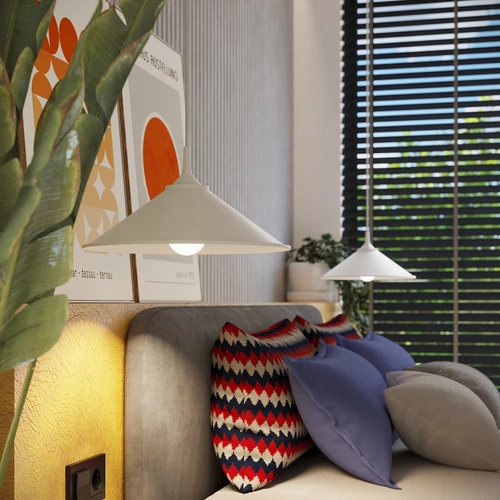 Lampa wisząca ZUMA biała nowoczesna stalowa do salonu, kuchni i nad stół 30 cm