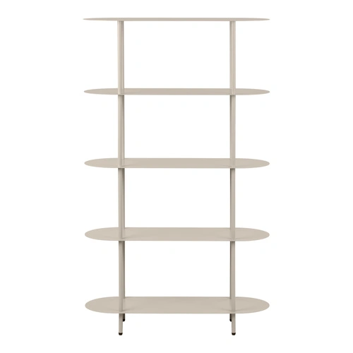 Regał metalowy Rieti piaskowy 5 półek do salonu na książki 90 cm