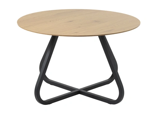 Stół okrągły 120 cm Resul nowoczesny dąb artisan czarne nogi do jadalni salonu