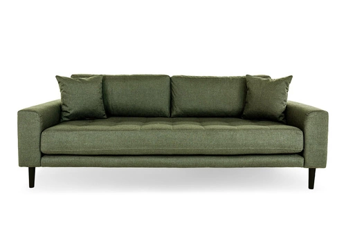 Sofa trzyosobowa Lido Intesi skandynawska zielona tapicerowana z podłokietnikami do salonu