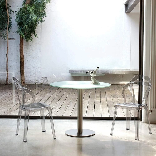 Krzesło do jadalni i ogrodu Titi SCAB Design transparentne dymione sztaplowane poliwęglan glamour