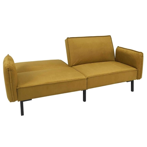 Sofa rozkładana Giulia żółta z funkcją spania do salonu, skandynawska, kompaktowa Intesi