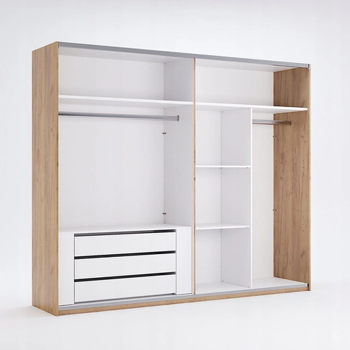 Wieszak do szafy z półkami Tissa biały nowoczesny do garderoby Intesi 160x122 cm