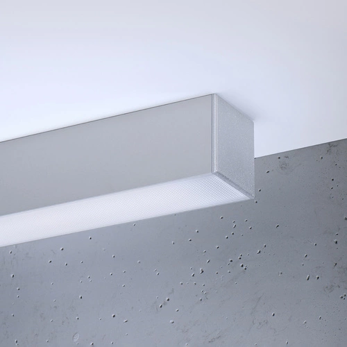 Plafon LED PINNE 200 szary minimalistyczny do salonu i biura nowoczesny aluminium 3000K