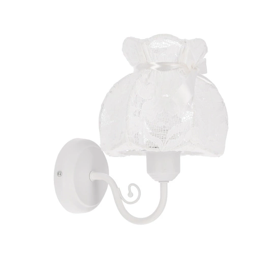 Kinkiet ścienny ROSSINI biały klasyczny z abażurem do sypialni i salonu CANDELLUX