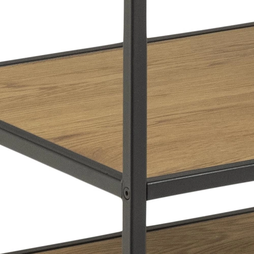 Regał metalowy Seaford dąb/czarny 77 cm industrialny na ubrania do garderoby i sypialni