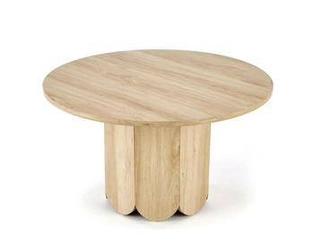 Stolik kawowy Puro okrągły 80 cm drewniany skandynawski do salonu naturalny Intesi
