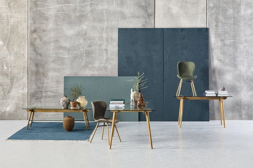 Krzesło tapicerowane Batilda Actona do jadalni i salonu dębowe khaki w stylu boho